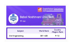 قرارگرفتن رشته مهندسی عمران دانشگاه صنعتی نوشیروانی بابل برای نخستین‌بار در رتبه‌بندی موضوعی شانگهای